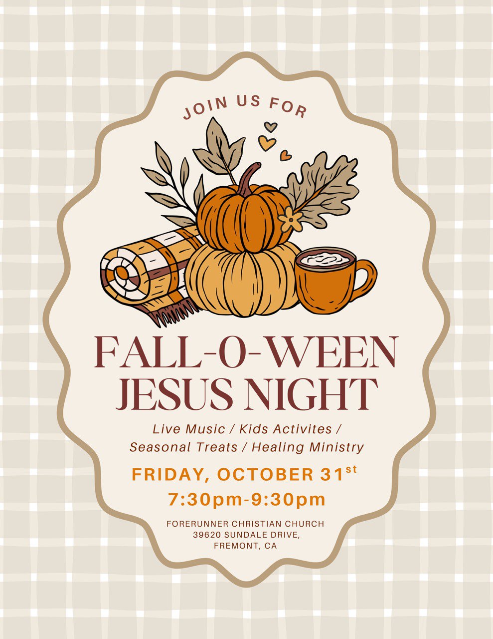 falloween jesus night - live music, kids activities, seasonal treats, healing ministry